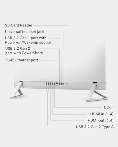 Image of Dell 27 inch FHD Touch All-in-One Desktop Computer, Intel 10-Core 7-150U (Up to 5.4GHz), NVIDIA GeForce MX570A, 32GB RAM, 1TB SSD, Windows 11 Pro, Wi-Fi 6E, Wireless KB & Mouse (White)