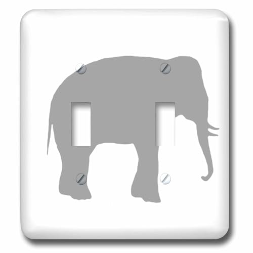 Double interrupteur silhouette éléphant 3dRose résistant au style minimaliste