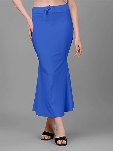 Image of Women's Saree Shapewear Petticoat, Cotton Blend Stretchable Mermaid Skirt, High Waist Tummy Control, Smooth Curve Fit with Adjustable Drawstring