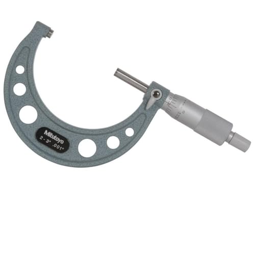 Mitutoyo 103-179 Outside Micrometer, Baked-enamel Finish, Ratchet Stop, 2-3