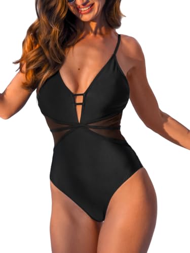Maillot de bain une pièce décolleté en V réglable pour femme