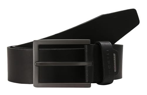 Bugatti ceinture homme accessoire de mode en cuir noir marron pour pantalon chino et jean