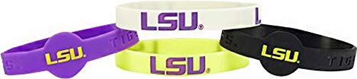 aminco NCAA LSU Tigers Silicone Bracelets, 4-Pack , 1/2