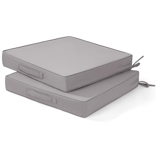 mudilun Outdoor Chair Cushions Set of 2 20x20x3 Inch Waterproof P...