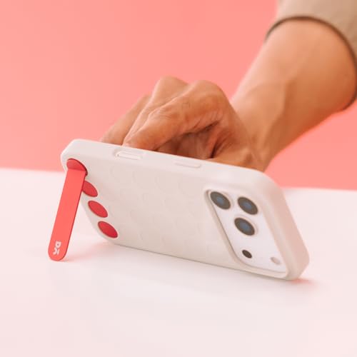 Image of DailyObjects Stack Phone Kickstand /Phone Stand /Mobile Holder, Vertical and Horizontal Stand, Adjustable Angle, Compatible with iPhone - Coral Red