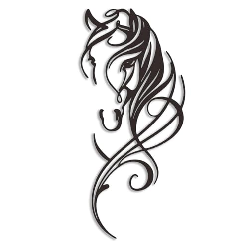 JBCHUCI Metal Horse Wall Art Decor - Western Equestrian Line Art & Dynamic Metal Wall Sculptures, Horse Wall Decor for Home Bedroom, Bathroom, Living Room (15.7x 7.2 Inch)