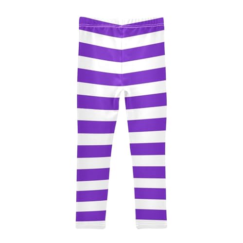 DOMIKING Dark Purple Girl's Leggings Pants Kids' Yoga Pants Stretchy Running Tights 4 Years2