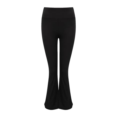 Leggins deportivos mujer push up pantalones de pata crossover pantacollant fared leggins fitness pantalón mate control del vientre pantalones Flare Bootcut para entrenamiento jogging ocio, Negro , M