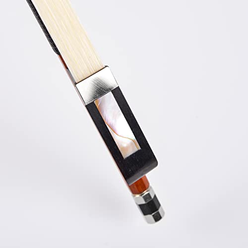 Brazilwood Ebony Violin Viola Cello Bow Full Size Ebony Frog with Natural Horsehair (Cello bow 1/8)