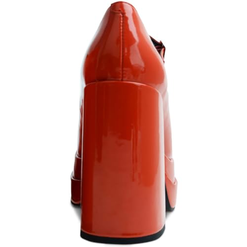 Wild Pair Womens Octavia Buckle Platform Mary Jane Heels Red 8 Medium (B,M)3