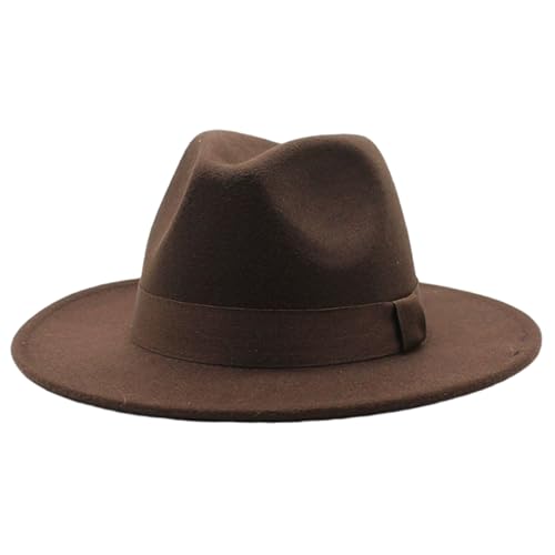 Listado de Sombreros de vestir para Mujer que Puedes Comprar On-line. 47 Wilafury Sombreros Fedora de ala Ancha para Hombres y Mujeres, Sombreros de Vestir para Hombre Fieltro Lana Vintage, Gorra Occidental ala Plana para el otoño Invierno, Sombrero...