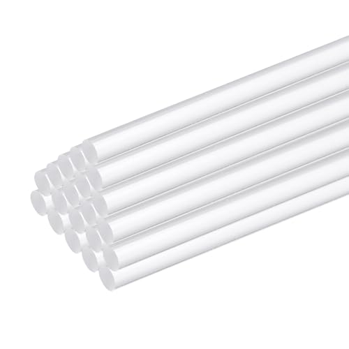 MECCANIXITY 25 Pcs Acrylic Round Rods 1/8" x 10" Clear Acrylic Dowel Rods Sticks Plastic Sticks Strip for Model Making DIY Crafts Lighting Gardening Decorations - 3mm x 250mm