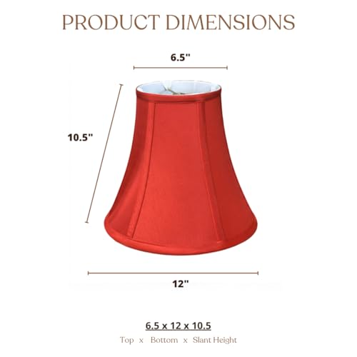Image of Royal Designs, Inc. BSO-704-12RED True Bell Basic Lamp Shade, 6.5 x 12 x 10.5, Red