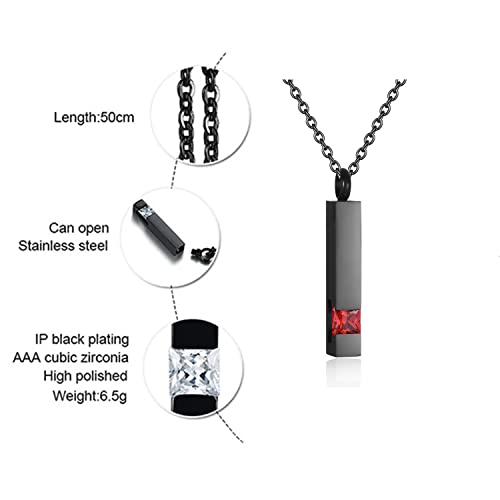 Urn Necklaces for Ashes Stainless Steel Bar Pendant Necklace Cube Memorial Ashes Necklace Crystal Cremation Urn Pendant for Men2