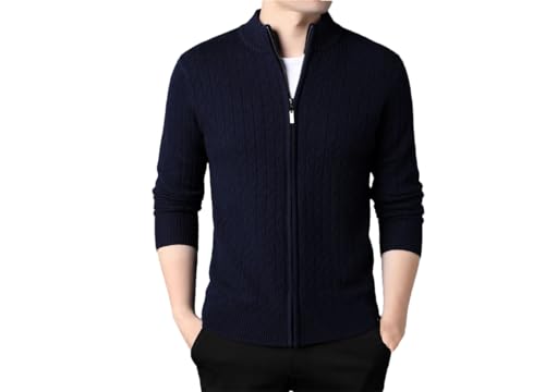 Men Thick Warm Winter Zipper Sweater Turtleneck Cardigan Sweater Men Casual Cashmere Wool Sweater