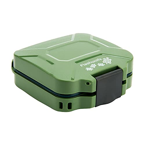 Flashwoife Turtle-SD4MSD8WG Boîte de protection étanche pour cartes mémoire SDHC et 8 cartes MicroSD avec cordon Vert olive Cover