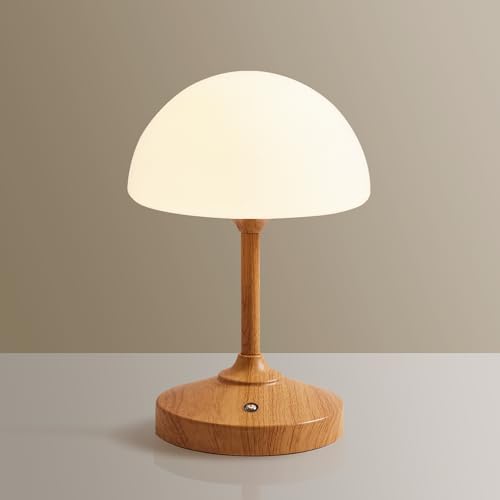 Image of Mushroom Lamp Cordless Lamp Table Lamp,Outdoor Waterproof Shower Lamps,5000mAh Rechargeble Battery Operated Dimmable Touch Desk Lamps,LED Night Light for Bathroom Patio Camping Restaurant