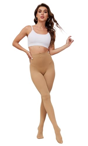 Image of Women's Tights 80D Ultra Soft Semi Opaque High Waist Pantyhose | Super soft microfiber women's tights are skin-friendly, breathable, stretchy, durable, well-fitted and stay in place