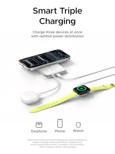 Image of UGREEN Magflow Air Qi2 Magnetic Power Bank 10000mAh, 15W Wireless Portable Charger with Built-in USB-C Cable, 30W Fast Charging Battery Pack, MagSafe Compatible for iPhone 17 /16 /15 /14 Pro Max, White