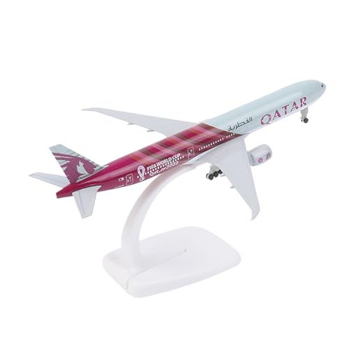 Yawdil Modelo de avión para entusiastas de la aviación; auténtico Air QATAR Airways Boeing 777; hecho de aleación, 20 cm para niños y adultos