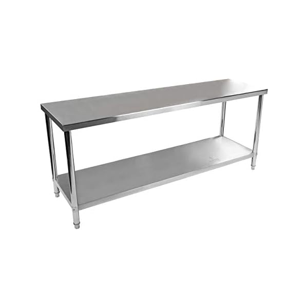 Royal Catering RCWT-200X60S Edelstahltisch Arbeitstisch Edelstahl Gastro-Tisch Küchenarbeitstisch Metzgertisch 200 x 60… – Bild 3