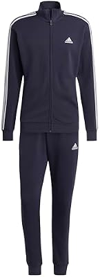 adidas Hombre Basic 3-Stripes French Terry Track Suit, Legend Ink, S