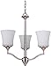 Craftmade 41723-PLN Helena Chandelier Lighting, 3-Light, 180 Watts, Polished Nickel (20" W x 20" H)