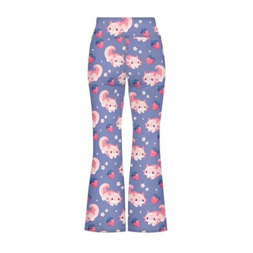Image of Girls Leggings Floral Print High-Waisted Flared Pants 5-14 Years
