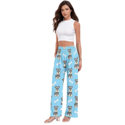 Pantalon d'été femme Otter Bone fluide et ample à taille haute pour un confort quotidien