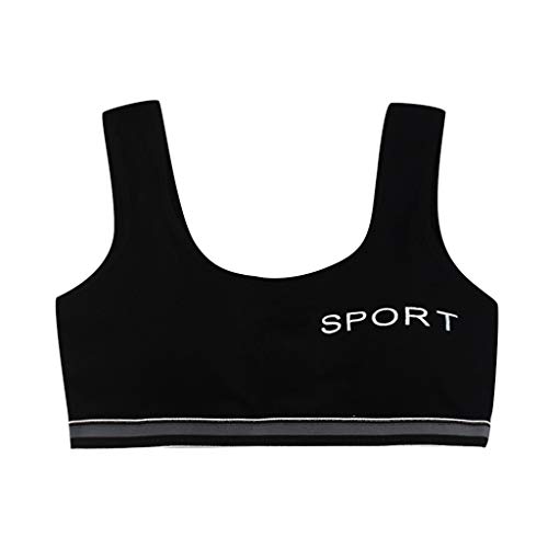 Youmymine New Teen Kids Girls Underwear Bra Vest Children Underclothes Sport Undies Clothes (10-15 Year, Black-2)