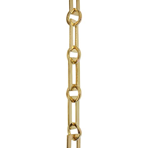 Image of RCH Hardware CH-12-PB-3 Decorative Solid Chain for Hanging Chandeliers and Pendant Lighting-Rectangular and Circular Design Unwelded Links