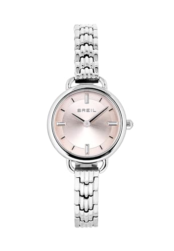 Breil, Collezione Nina, Orologio Donna Solo Tempo in Acciaio Lucido, Quadrante Bilux con Finitura a Raggiera, Bracciale a Maglia Singola Stampata, Chiusura a Gioielleria, Cassa 26 mm