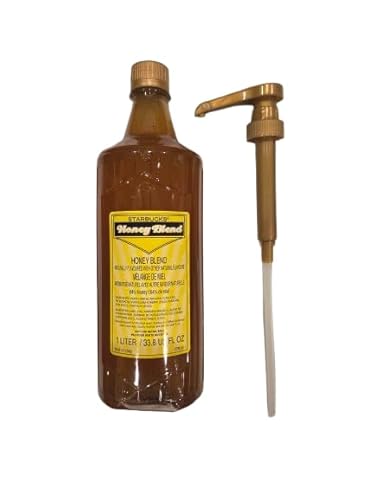 Honey Blend Syrup 1 Liter Bottle Bundle - Authentic Syrup, Premium Taste - Perfect for Starbucks Coffee, Lattes, and Desserts with KK&A Collection Gold Pump