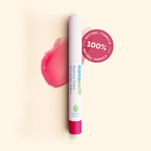 Mamaearth Beetroot Tinted 100% Natural Lip Balm with Beetroot & Beeswax - 2 g | | 12 Hr Moisturization | For Dry & Chapped Lips | Natural Pink Tint