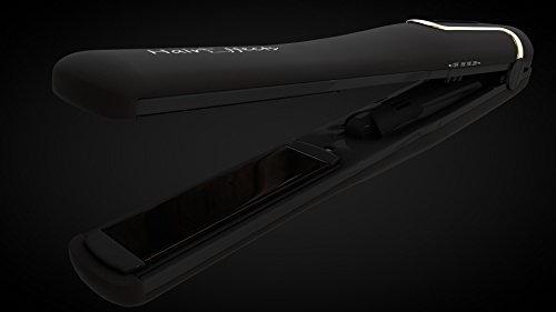 HFX CORDLESS USB RECHARGEABLE HAIR STRAIGHTENERS | Luxury 24k Gold Plated Textured Finish | Nano-Titanium Mirror Effects Styling Plates | Colour: Velvety Matte Black