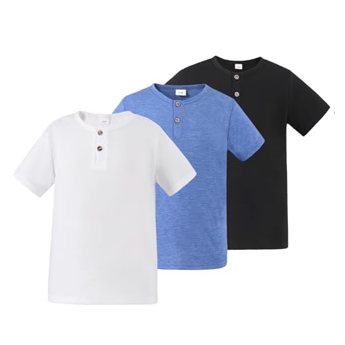Boys T-Shirt Summer Clothes Youth Teen Kids Short Sleeve Tees Shirt Casual Athletic Tops 3 Pack Outfits 9-15 Years - Main Image