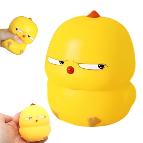 Stressball, Anti Stressball für Erwachsene und Kinder, Super Groß Anti-Stress-Ball-Spielzeug, Kleines Gelbes Huhn Fidget Spielzeug, Ideal für Büro, Schule und Rehabilitation