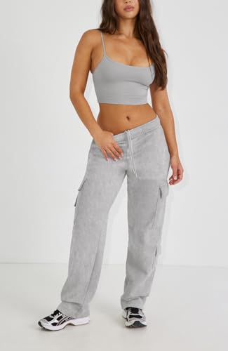 Waitfairy Wide Leg Sweatpants Women Cargo Pants for Girls High Waisted Baggy Sweatpants for Women Casual Pants with Pockets3