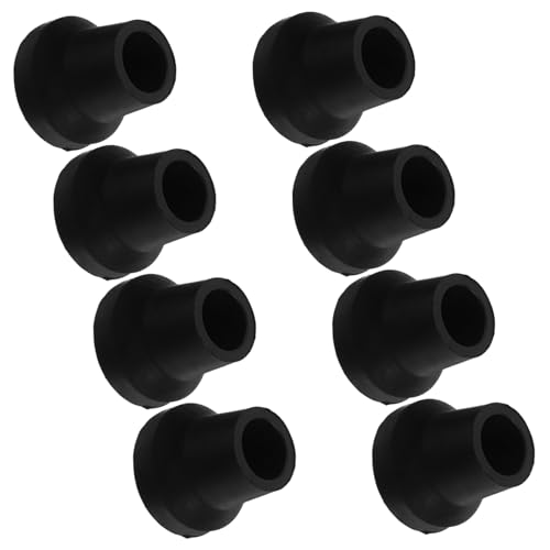 ASAKKURA 8個 杖先ゴム 滑り止め強化 性向上 交換用ユニバーサル杖先キャップ 松葉杖用 高耐久ブラック
