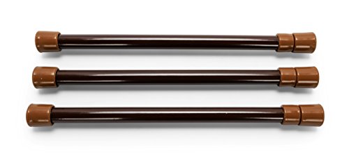 Camco 43,2 cm Wohnmobil-Schrankstangen – 3er-Pack, hält Lebensmittel und Getränke während der Reise an Ort und Stelle, verhindert unordentliches Verschütten, federbelastet und ausziehbar zwischen 25,4