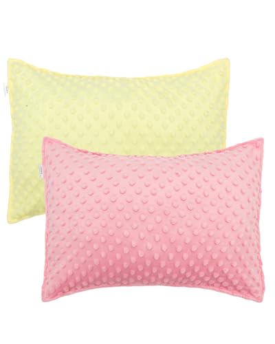 Image of ALVABABY Toddler Pillowcase Kids Pillow Cover Bean Velvet Soft Warm 2 Pack Fit 13 inchx 18 inch or 12 inchx16 inch Envelope for Girl Boy Sleepy Travel 2TPD03A