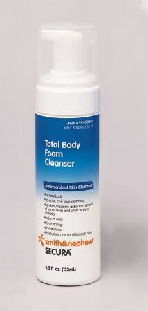 Secura Total Body Foam Cleanser, Shampoo & Bodywash, 4.5 ea