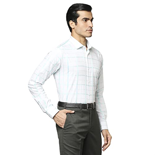 Image of Park Avenue Men's Pure Cotton Checks Pattern Slim Fit Ainsley Collar Full Sleeve Formal Shirt