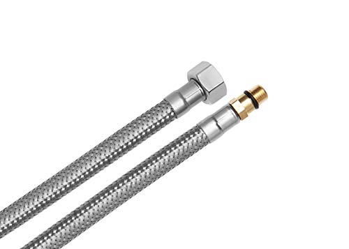 SFX® Panzerschlauch 100cm DN6 - M8 x 1 AG kurz x 3/8 Zoll ÜM Edelstahl Umflechtung Flexschlauch Verbindungsschlauch Anschlussschlauch 1000mm