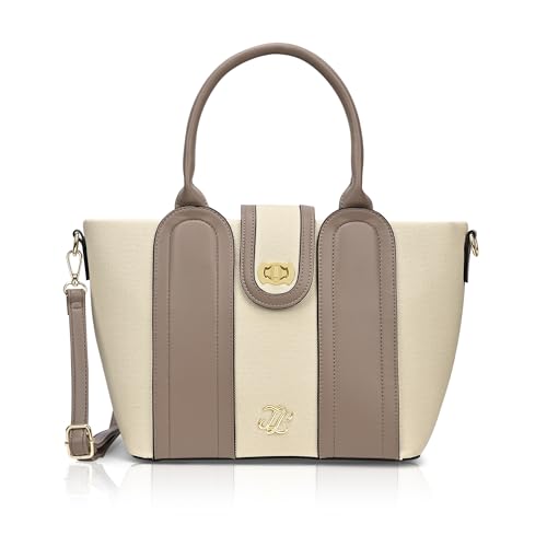 Image of Lavie Signature Canva Lock Satchel Bag | Satchel Handbag for Work | Ladies Purse | Stylish Shoulder Bag | Gift for Women