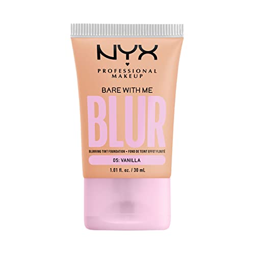 NYX Professional Makeup Fond de Teint Effet Flouté Bare With Me Blur Couvrance Moyenne Fini Naturel Niacinamide Matcha & Glycérine Hydratation Jusqu'A 12H Teinte : Vanilla 05
