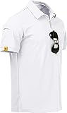 SwissWell Poloshirt Herren Kurzarm Sommer Golf Sports Atmungsaktiv Schnelltrocknend Polo Shirts Männer Regular Fit Weiss XL