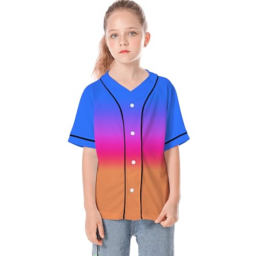 Image of Yuji Itadori Kids Baseball Jersey Button Boys Short Sleeve T-Shirts Hip Hop Fashion Casual Sports Solid Color Shirt