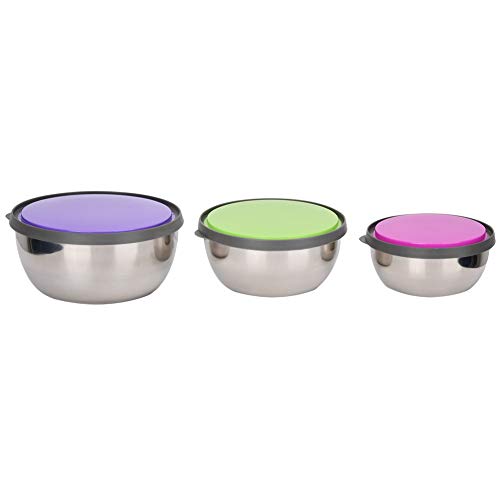 Set de 3 tazones de acero inoxidable con tapa miniatura 7