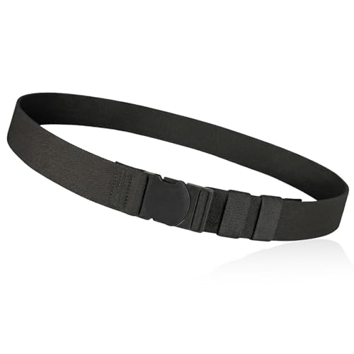 Waist Wow No Show Invisible Elastic Belts for Women Men Adjustable Web Stretch Belt with Non-Metal Buckle for Jeans Pants Black 43